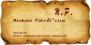 Minkusz Patrícius névjegykártya